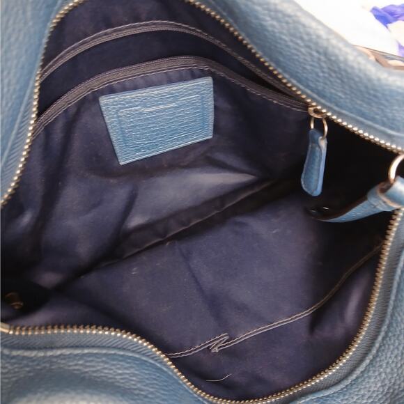 Coach Brooke Pebbled Leather Hobo Convertible Purse F17165 Blue $358 - Picture 9 of 11